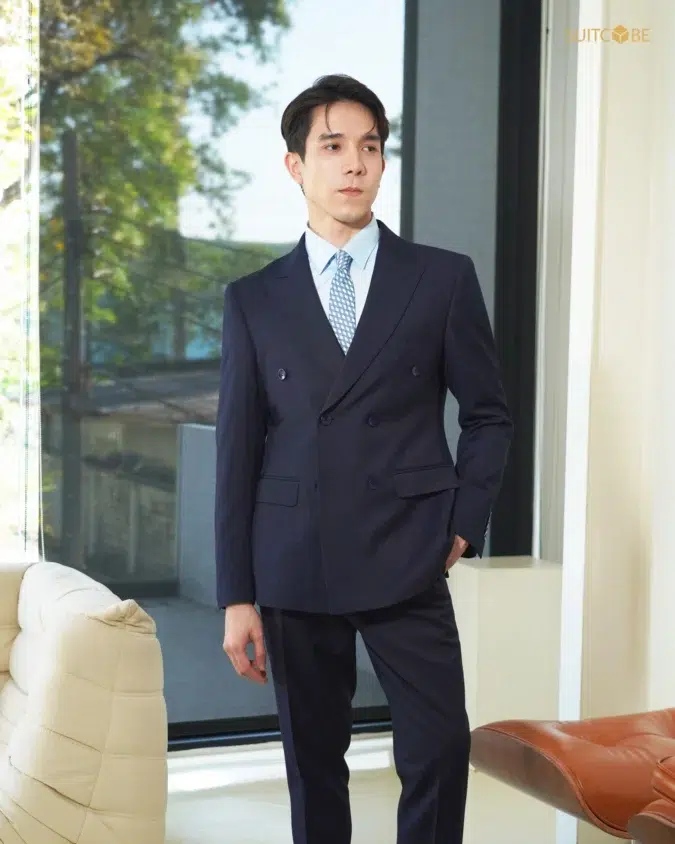 Ultimate Fit Suit Yankee Blue Double Breasted UF139-24 - Image 2