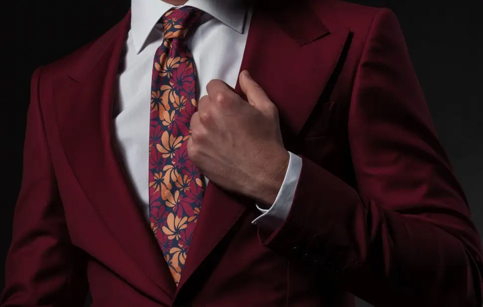 Burgundy suit