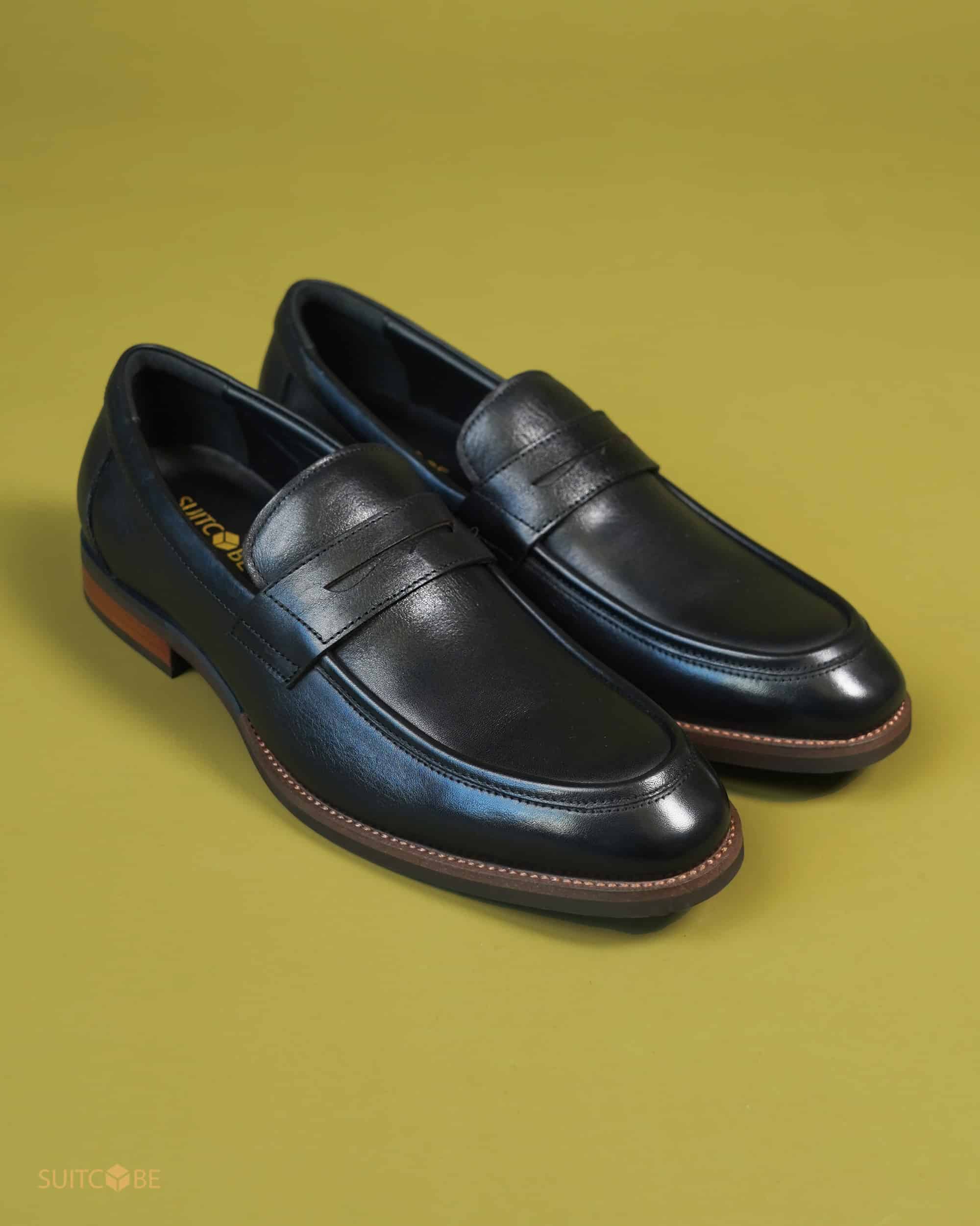 รองเท้าหนังสีดำ Penny Loafer FW-ZD2202-H1-BK